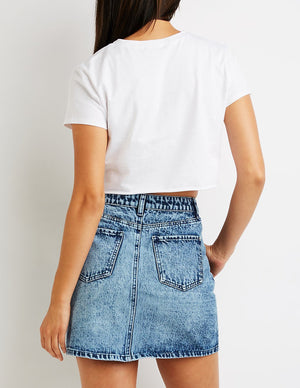 Refuge Button Up Denim Skirt