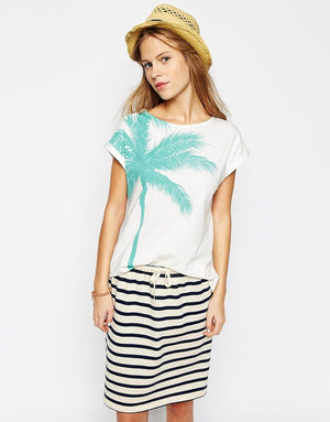 People Tree Organic Cotton T-Shirt with Palm Tree Print