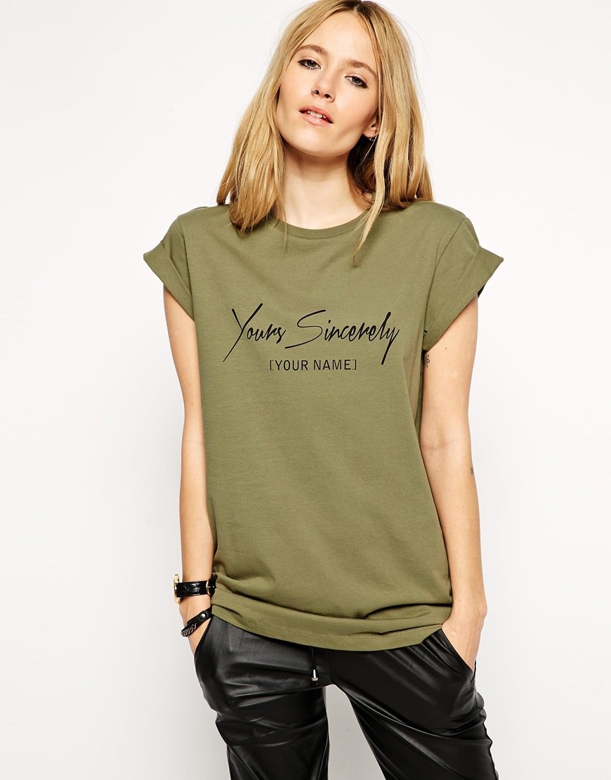 Boyfriend T-shirt with Yours Sincerley Print